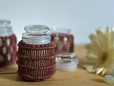 Once & Again ▣ Hand-Knotted Candle Jar ▣ Rose Pink (Three Design Options) 