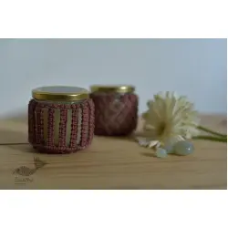 Once & Again ▣ Hand-Knotted Candle Jar ▣ Rose Pink (Two Design Options) 