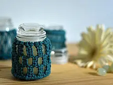 Once & Again ▣ Hand-Knotted Candle Jar ▣ Sapphire Blue (Three Design Options) 