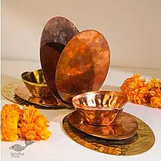 Virasat ❋ Diya Holder Set (Brass & Copper) Virasat ❋ Diya Holder Set (Brass & Copper)