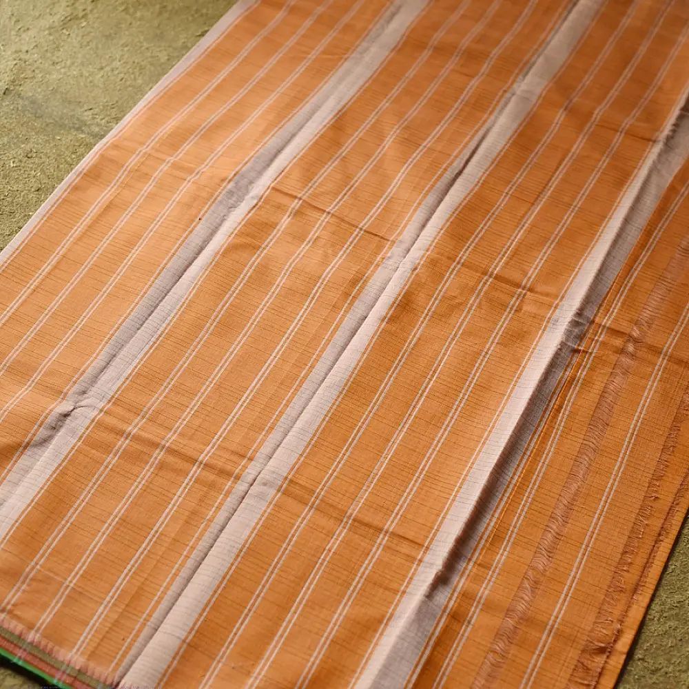 Handwoven Cotton Orange saree