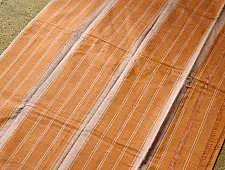Iravati | Narayanpet Handwoven Cotton Checks Saree | Orange