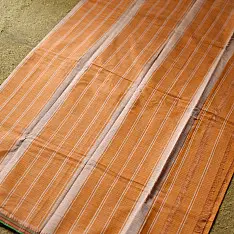 Iravati | Narayanpet Handwoven Cotton Checks Saree | Orange