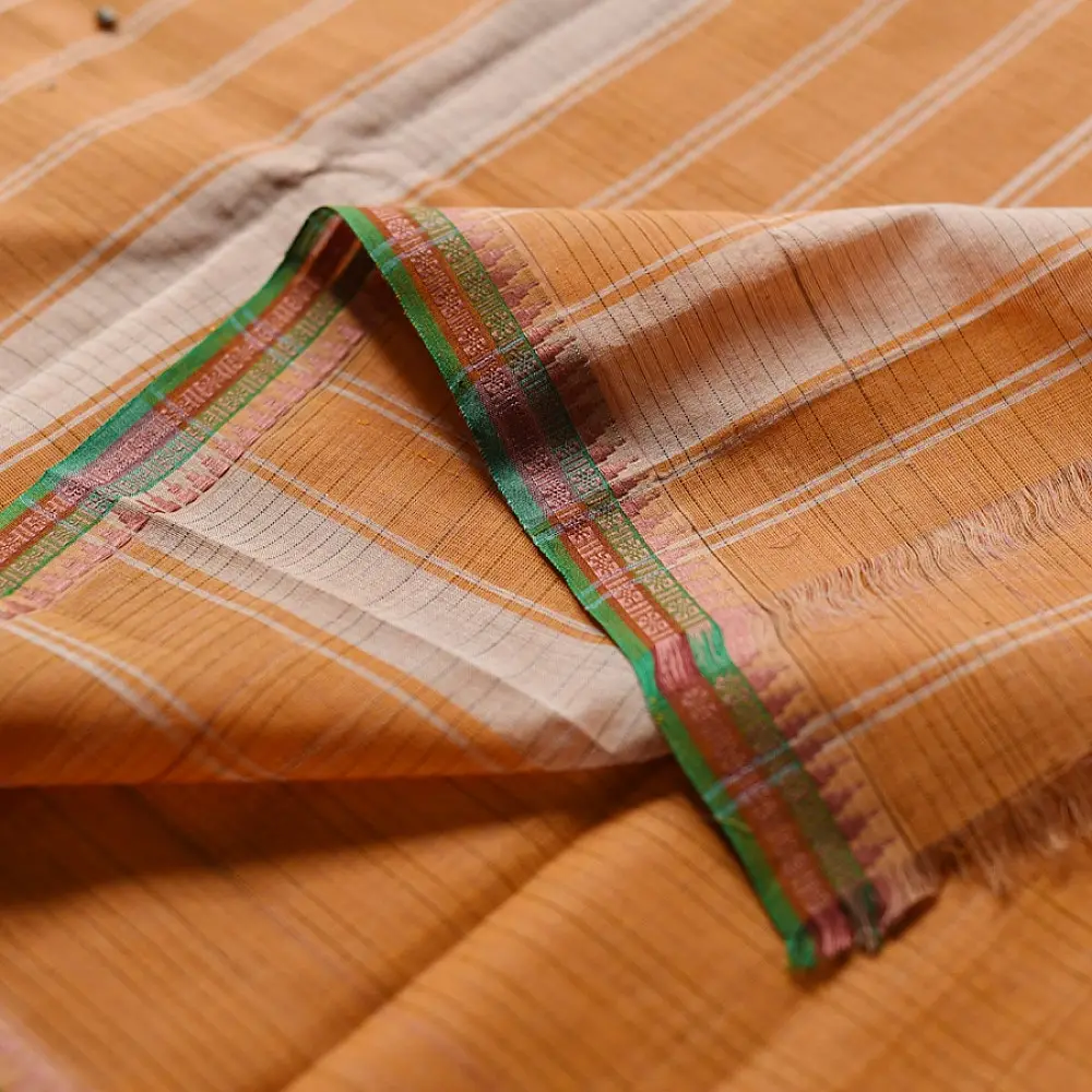 Handwoven Cotton Orange saree