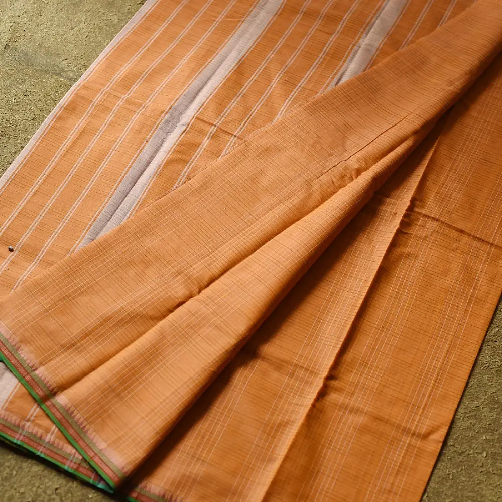 Handwoven Cotton Orange saree