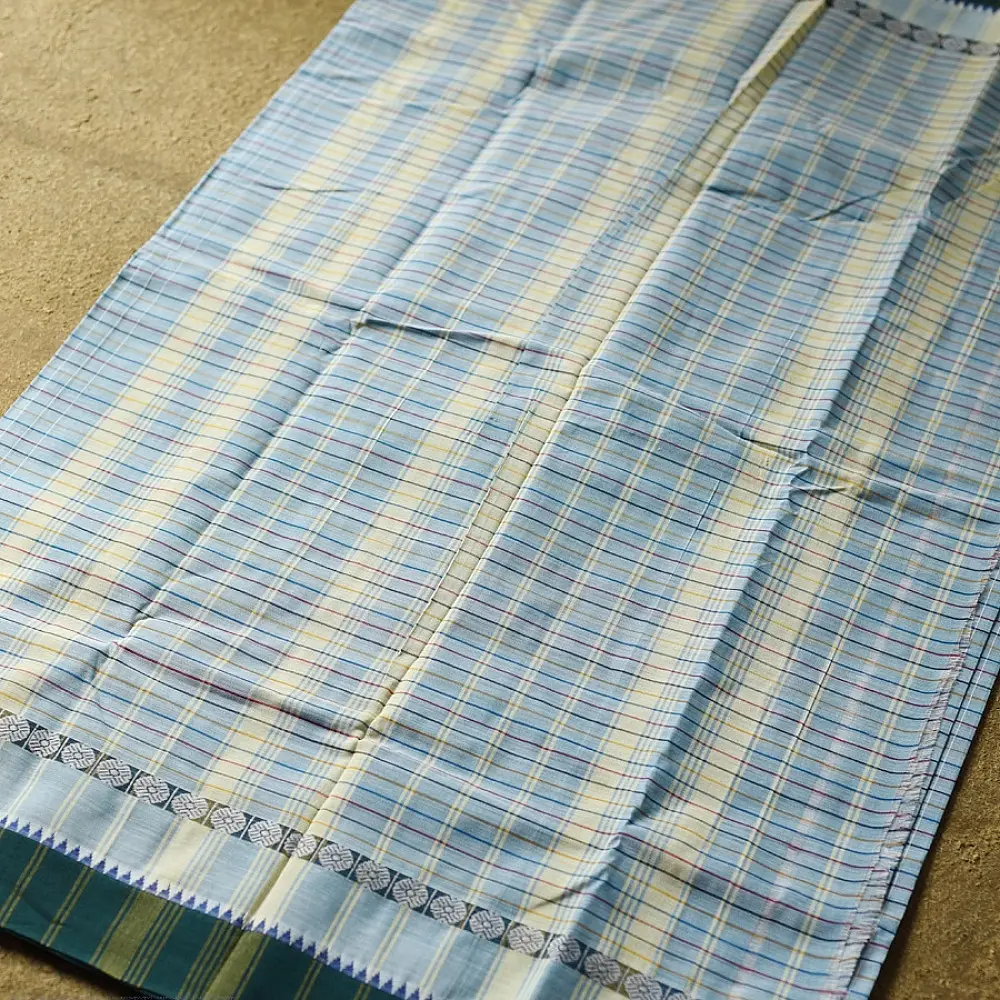 shop Narayanpet Handloom Cotton - Checks Saree