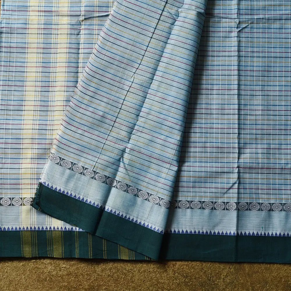 shop Narayanpet Handloom Cotton - Checks Saree