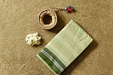 Iravati | Narayanpet Handloom Cotton Saree | Light Olive Green