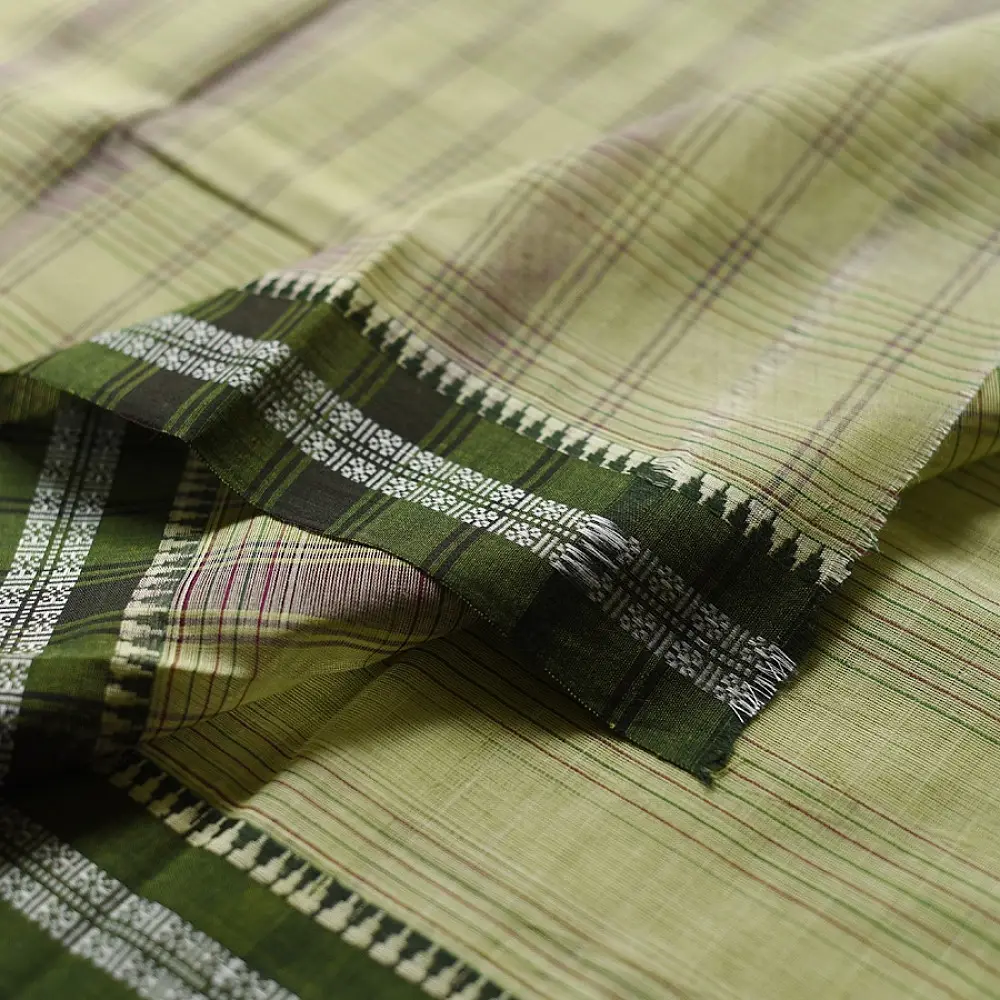 Light Olive Green Handloom Saree