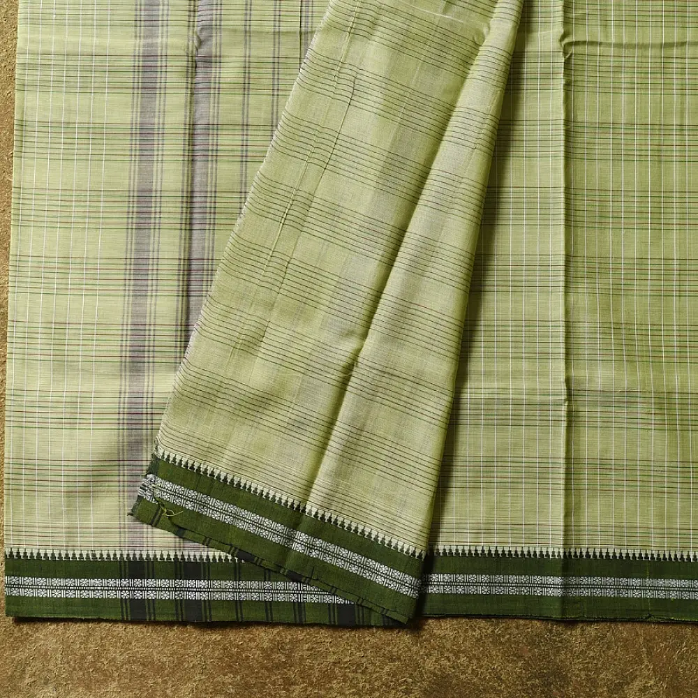 Light Olive Green Handloom Saree