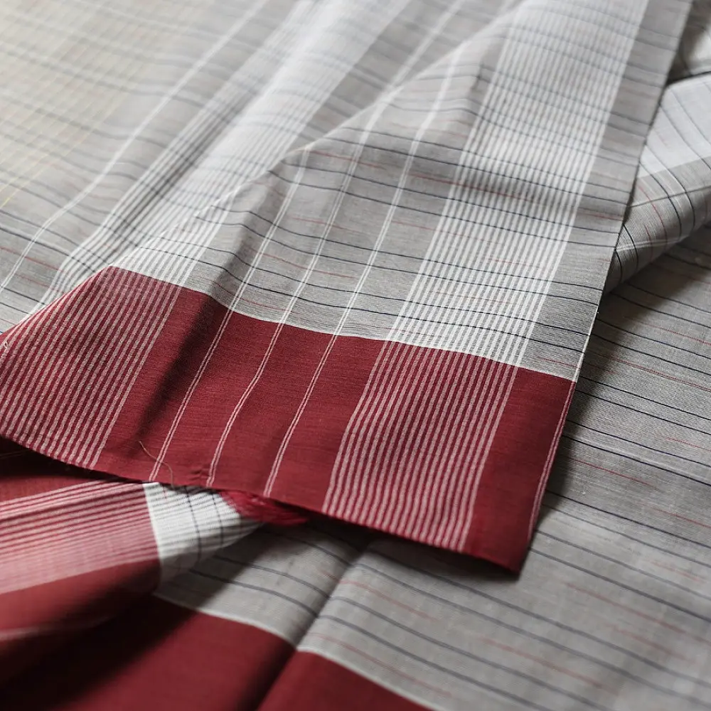 shop Narayanpet Handloom Cotton Grey Saree