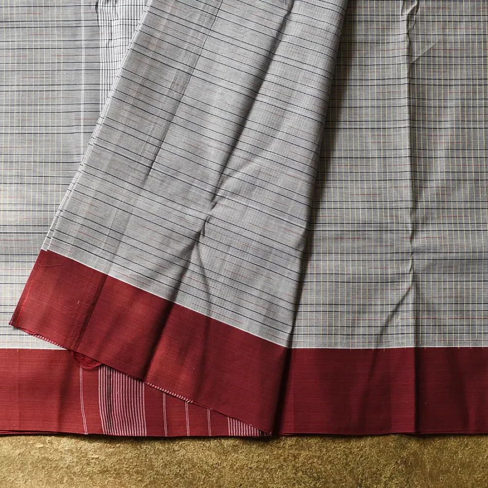 shop Narayanpet Handloom Cotton Grey Saree