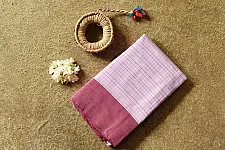 Iravati | Narayanpet Handloom Cotton Checks Saree | Light Pink