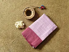 Iravati | Narayanpet Handloom Cotton Checks Saree | Light Pink