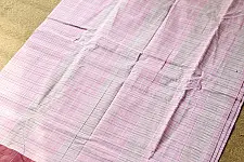 Iravati | Narayanpet Handloom Cotton Checks Saree | Light Pink
