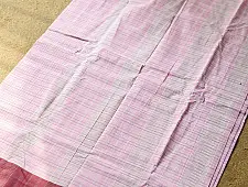 Iravati | Narayanpet Handloom Cotton Checks Saree | Light Pink