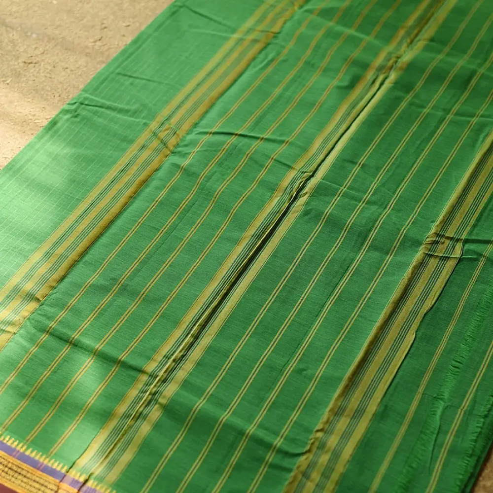 Buy south handloom saree in Leaf Green