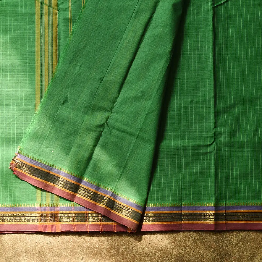 Buy south handloom saree in Leaf Green