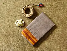 Iravati | Narayanpet Handloom Cotton Saree -  Fawn