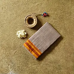 Iravati | Narayanpet Handloom Cotton Saree -  Fawn