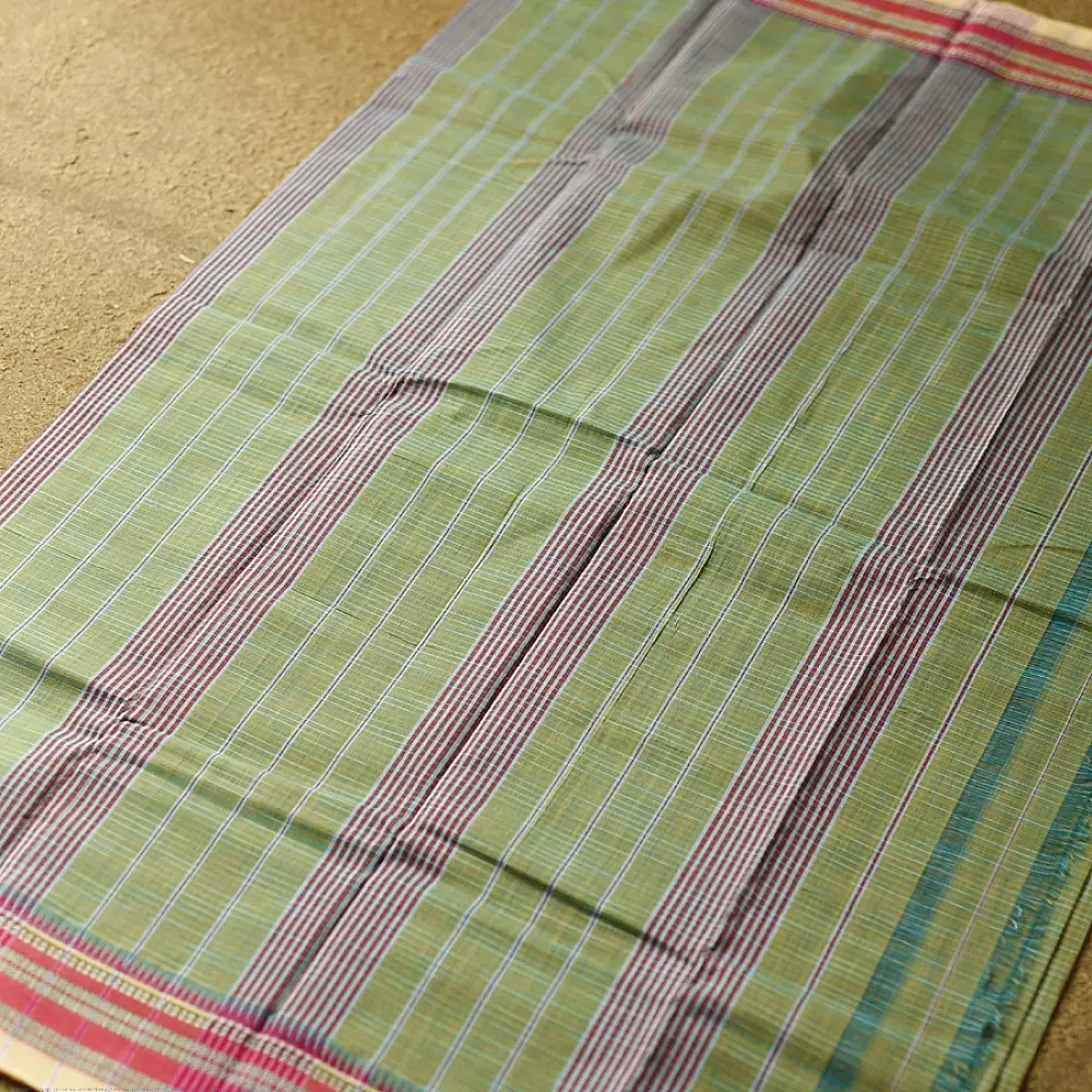 shop Narayanpet Handloom Cotton Olive Green Saree