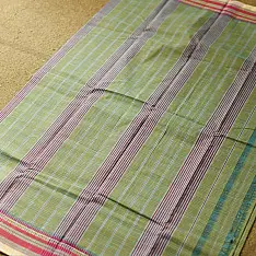 Iravati | Narayanpet Handloom Cotton Saree |  Olive Green