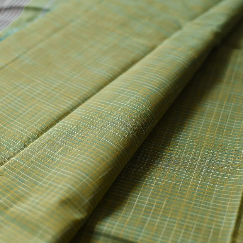 shop Narayanpet Handloom Cotton Olive Green Saree