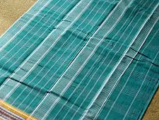 Iravati | Narayanpet Handloom Cotton Saree | Sea Blue