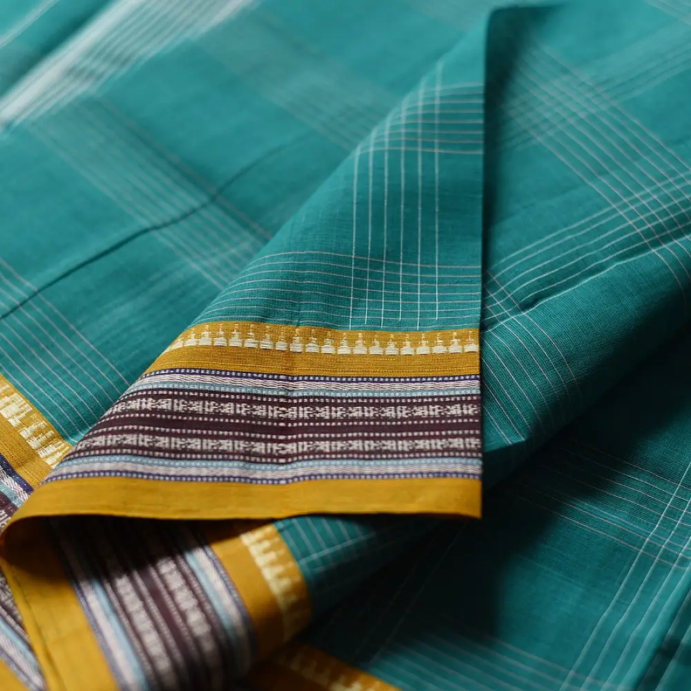 Sea Blue Handloom Cotton Saree buy online