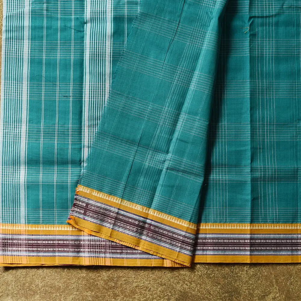 Sea Blue Handloom Cotton Saree buy online