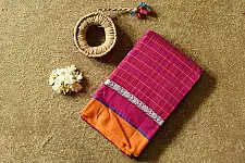 Iravati | Narayanpet Handloom Cotton Saree - Rani Pink