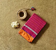Iravati | Narayanpet Handloom Cotton Saree - Rani Pink