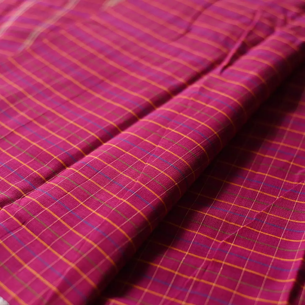 shop Narayanpet Handloom Cotton Saree - Rani Pink
