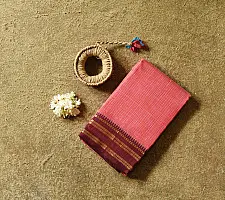 Iravati | Narayanpet Handloom Cotton Saree - Peachish Red
