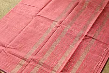 Iravati | Narayanpet Handloom Cotton Saree - Peachish Red