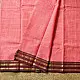 indian handloom Cotton Saree in Peachish Red