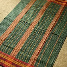 Iravati | Narayanpet Handloom Cotton Saree - Deep Green