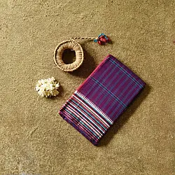 Iravati | Narayanpet Handloom Cotton Saree | Deep Magenta-Violet