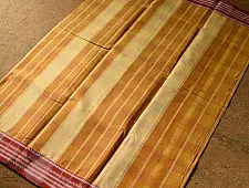 Iravati .  इरावती  - Narayanpet Handloom Cotton Yellow Saree
