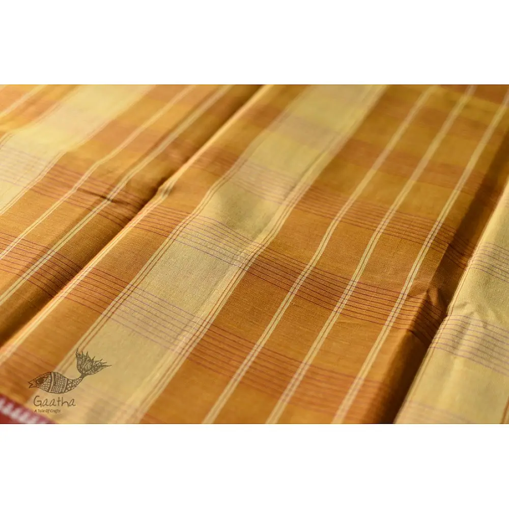 shop handloom narayanpet cotton yellow saree