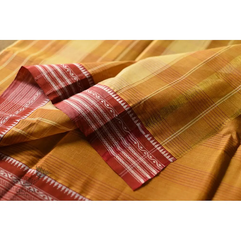 shop handloom narayanpet cotton yellow saree