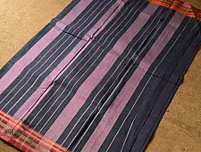 Iravati .  इरावती  - Narayanpet Handwoven Navy Blue Checks Saree