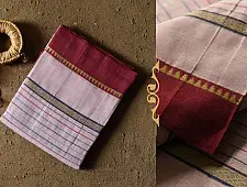 Iravati .  इरावती  - Narayanpet Handloom Cotton Checks Saree - Light Purple
