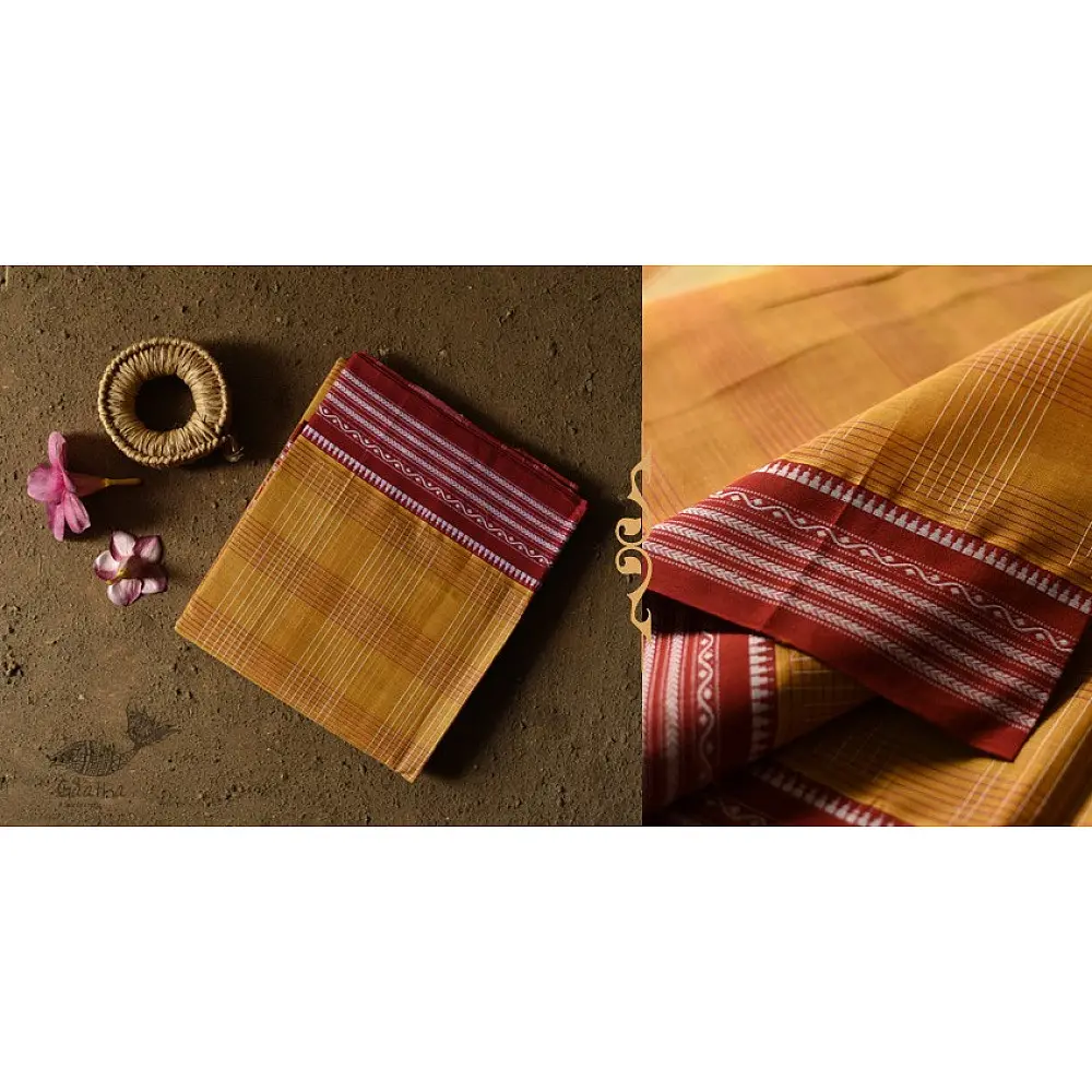 shop handloom narayanpet cotton yellow saree