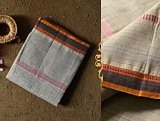 Iravati .  इरावती  - Narayanpet Ivery Color Saree - Handwoven Cotton