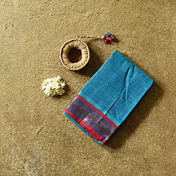 Iravati | Narayanpet Handloom Cotton Saree | Peacock Blue