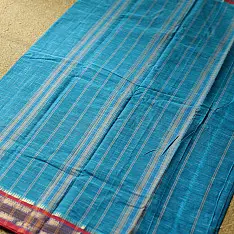 Iravati | Narayanpet Handloom Cotton Saree | Peacock Blue