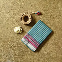 Iravati | Narayanpet Handloom Cotton Saree | Teal Green