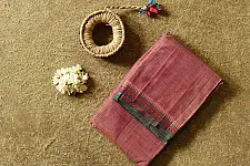 Iravati | Narayanpet Handloom Cotton Saree | Muted Brick Red