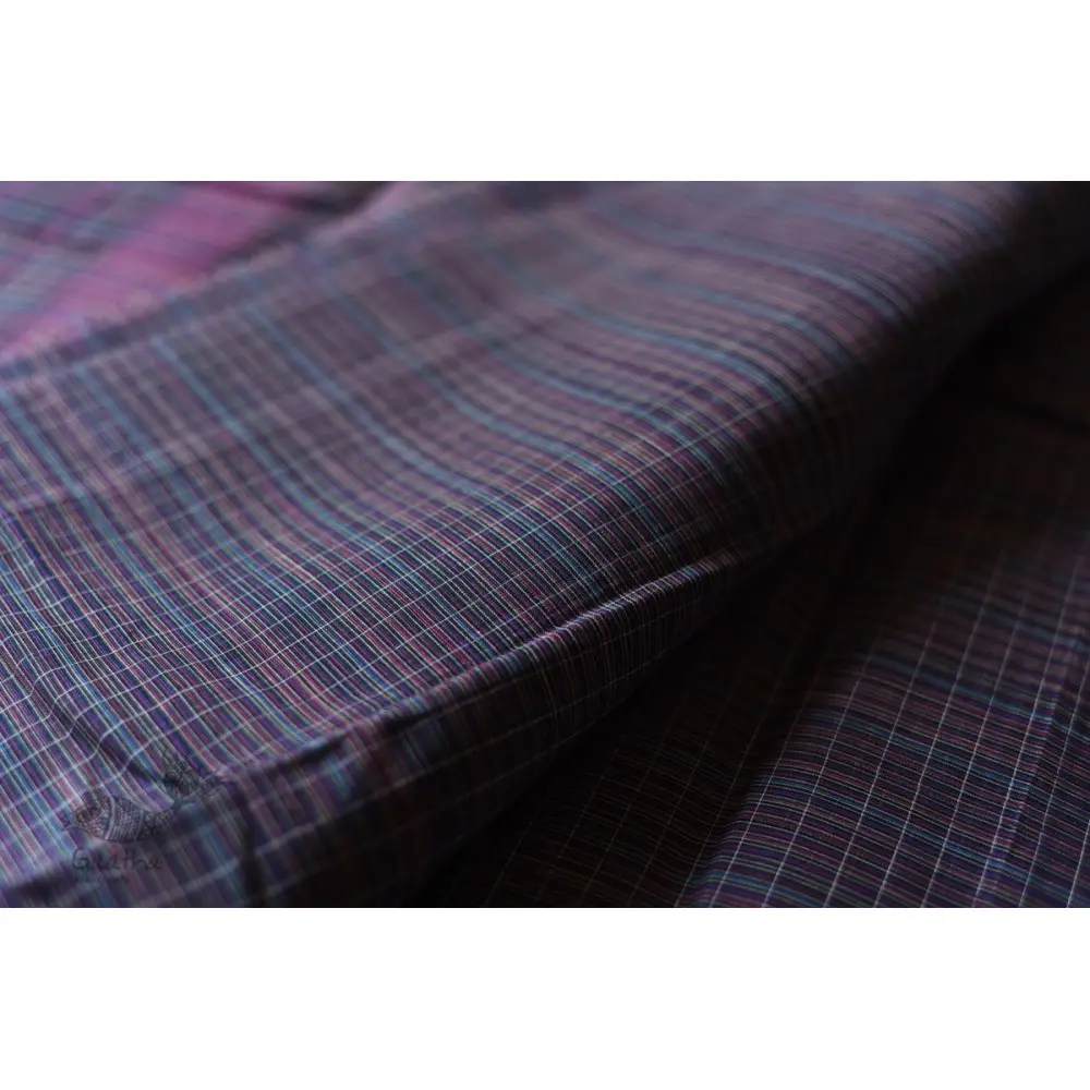 shop handwoven narayanpet cotton Purple Checks saree